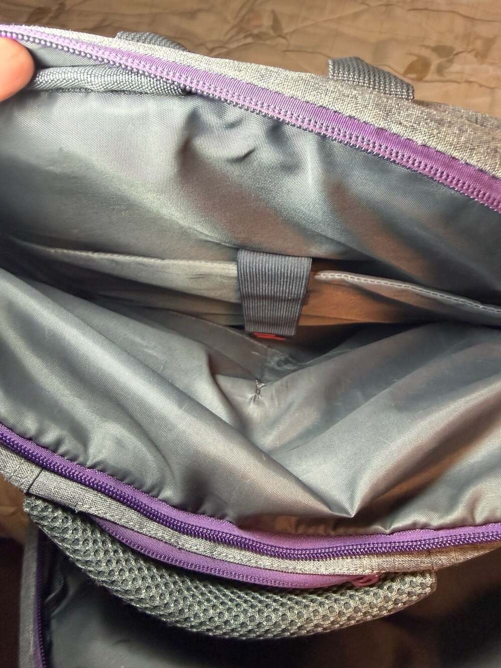 Scentsy Branded Gray and Purple Laptop Travel Backpack - Picture 8 of 13
